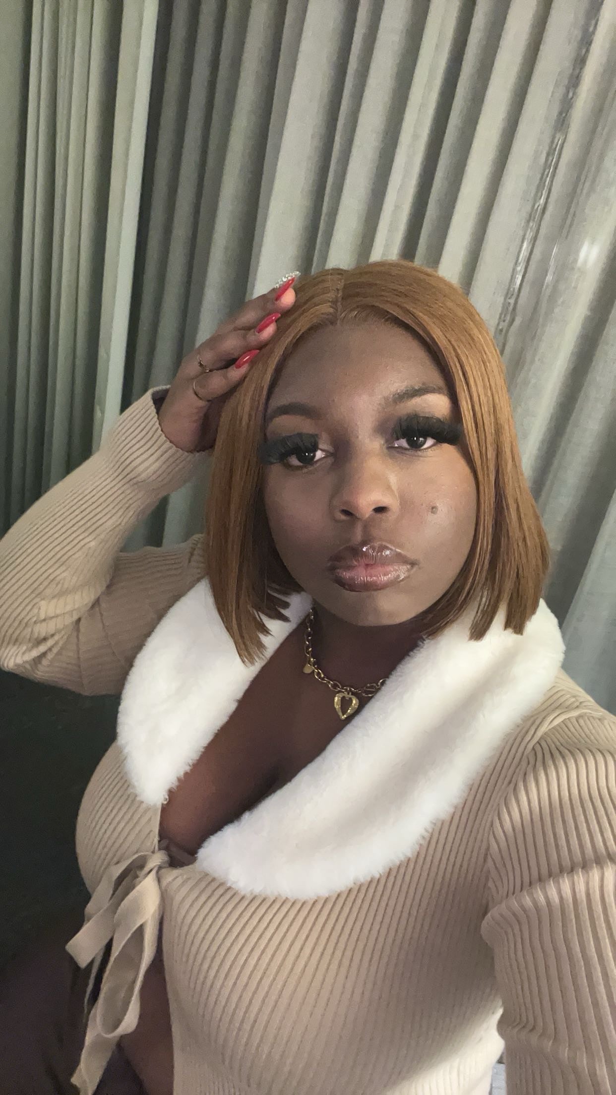 14 in brown color transparent lace 5x5 lace frontal wig