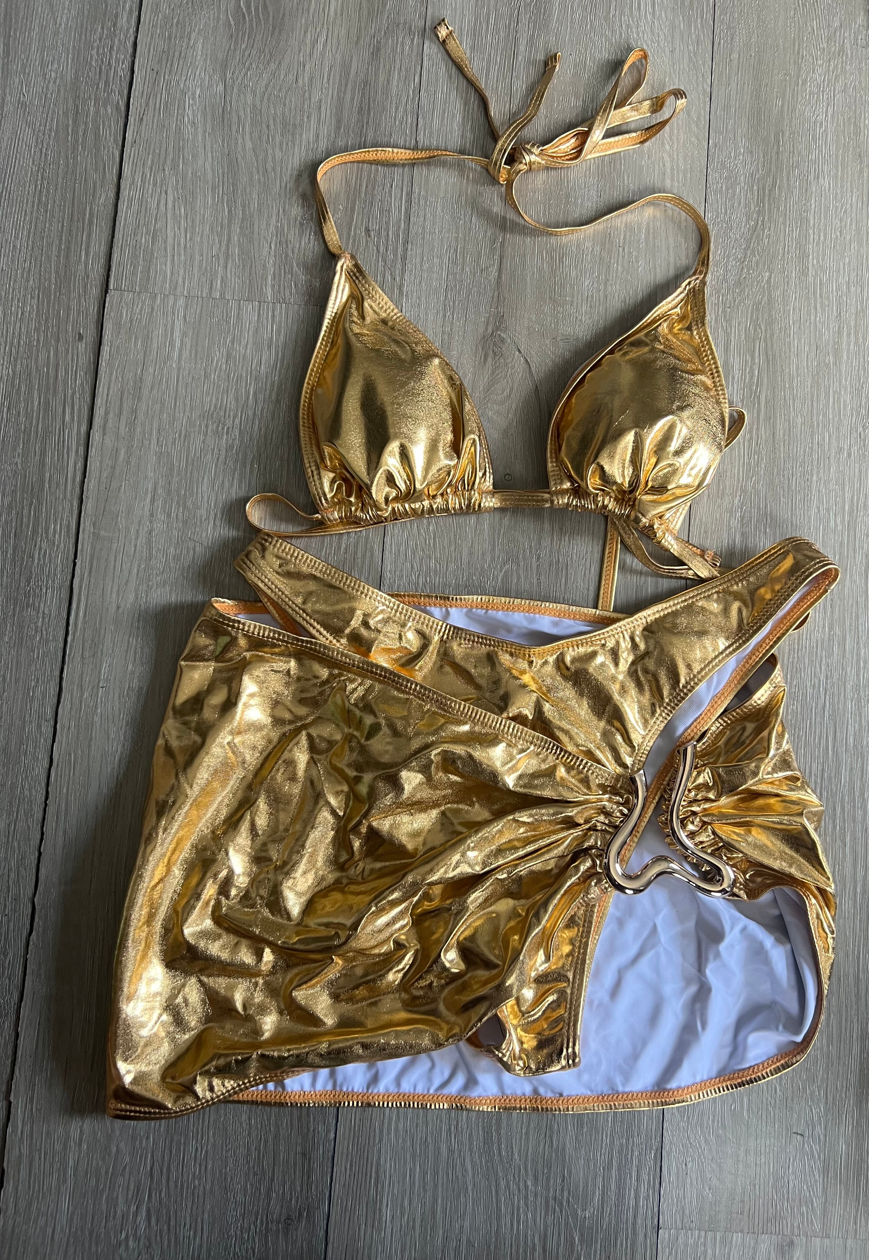 Gold 3 piece Swimsuit