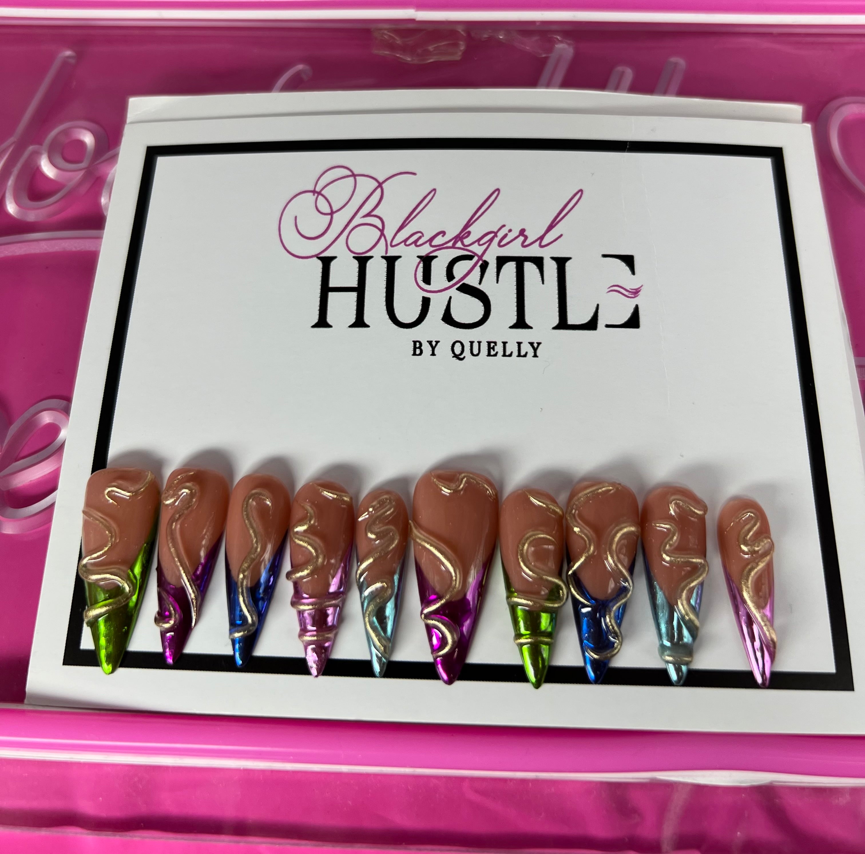 Sexy stiletto metallic Press On Nails