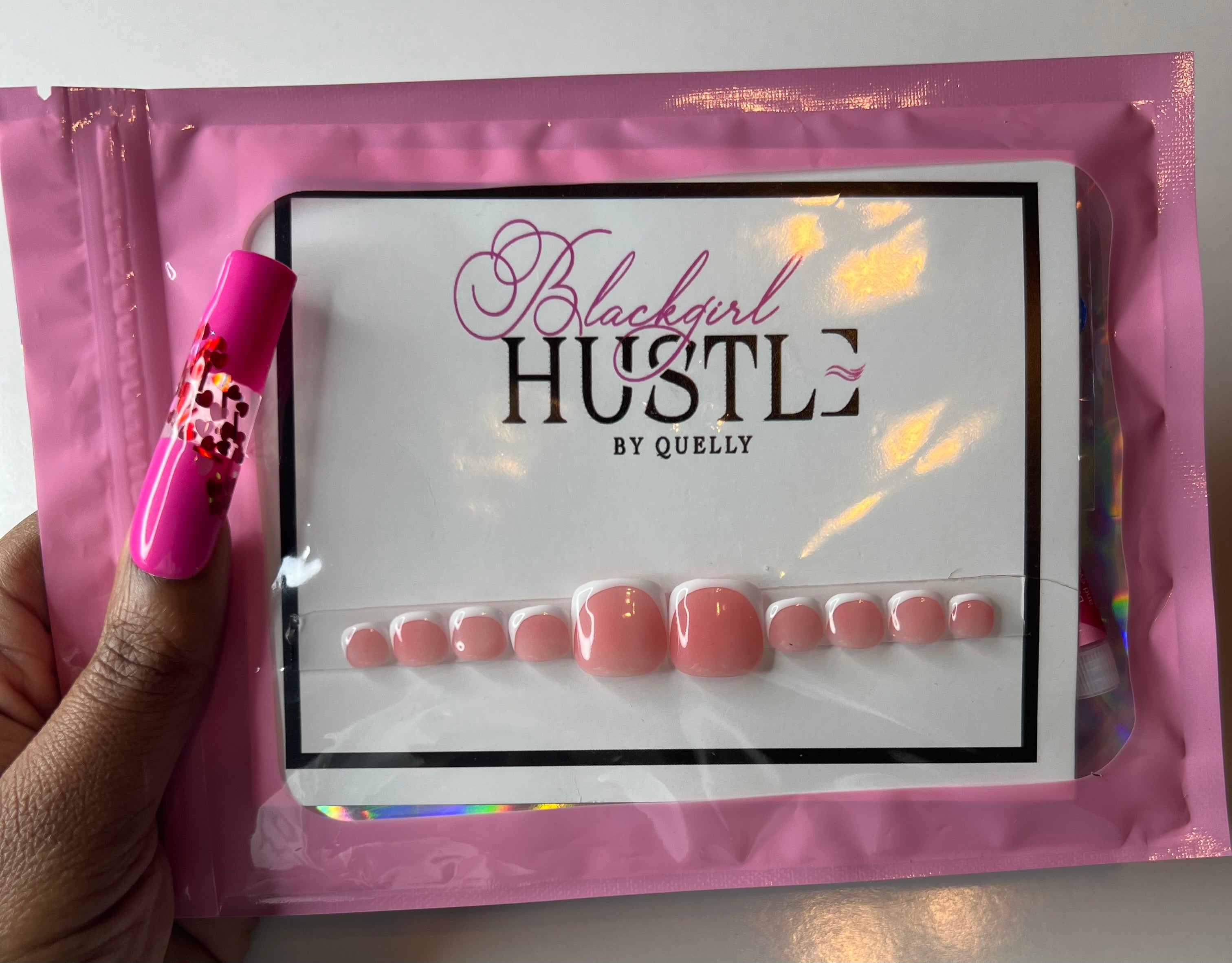 French Tip Toe Press On Nails