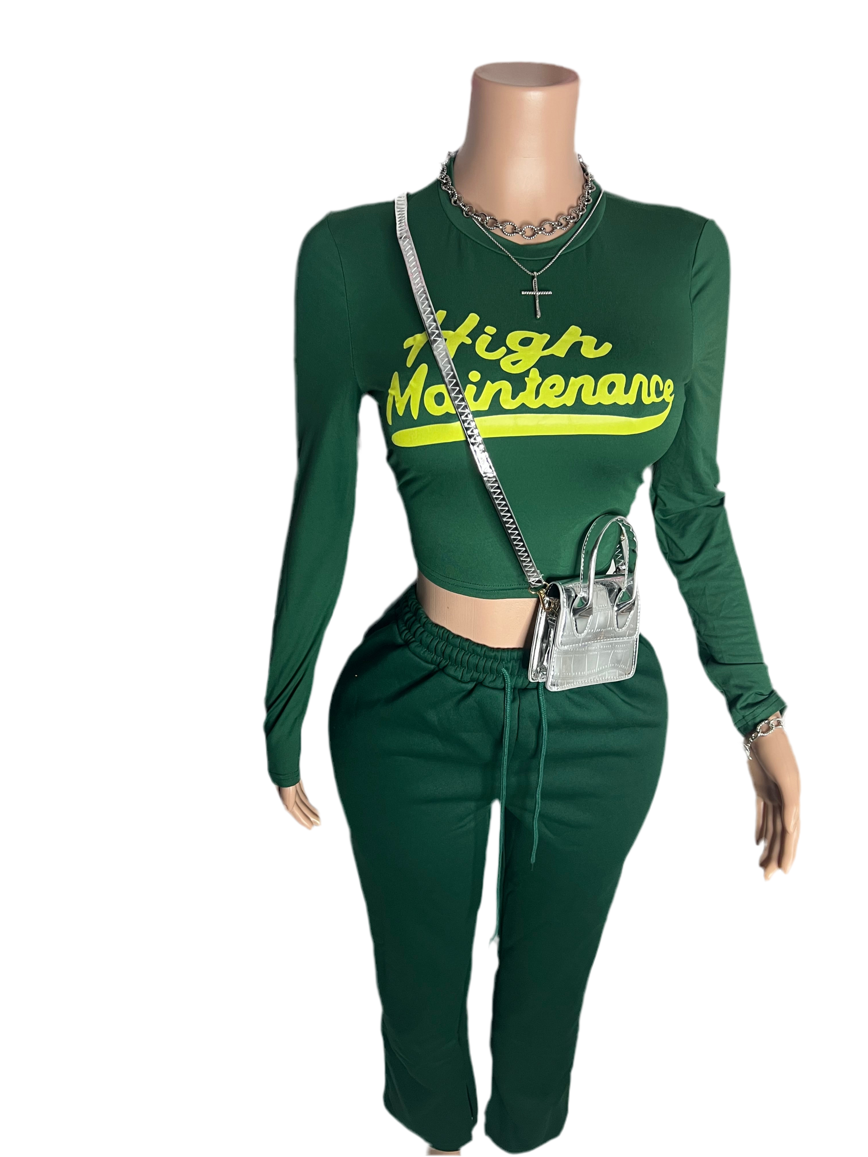 High Maintenance 2 Piece Crop top &Pants Set
