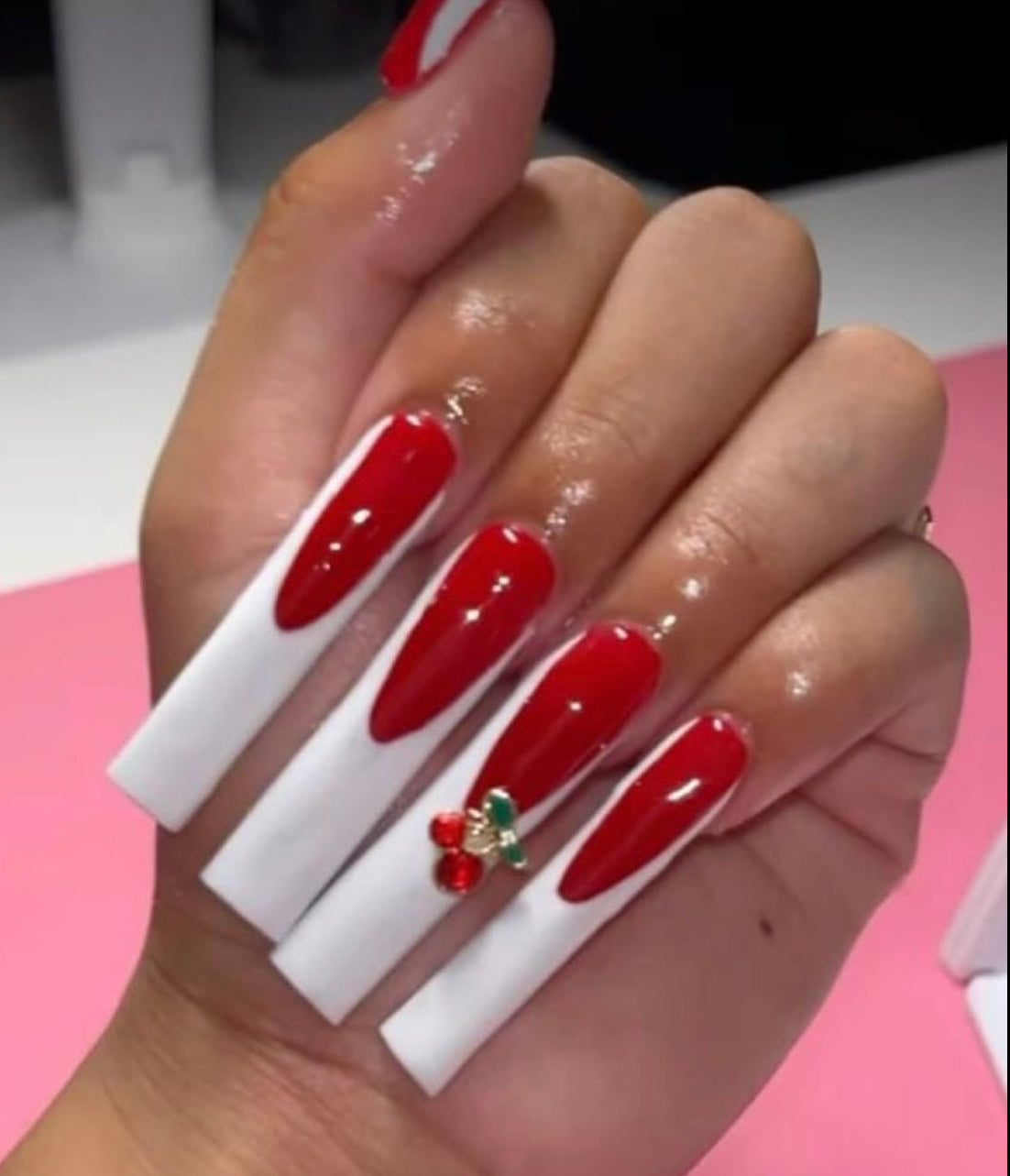 Cherry Frenchies Press On Nail