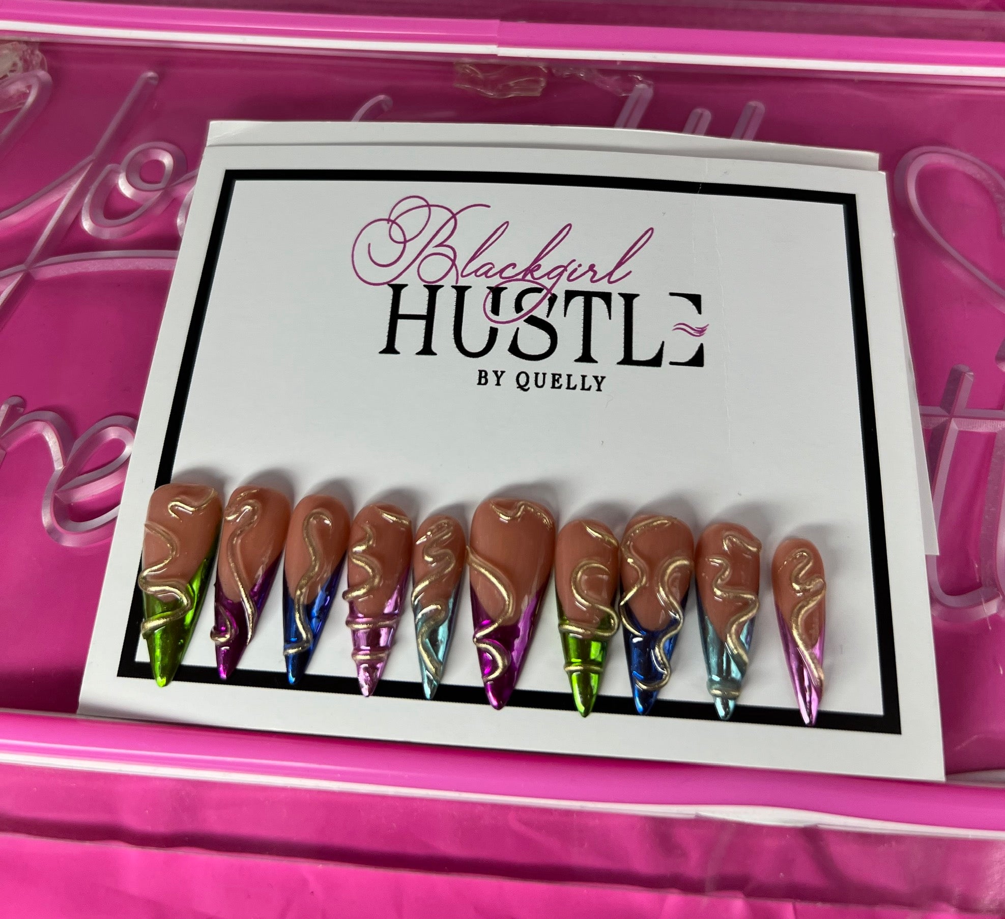 Sexy stiletto metallic Press On Nails