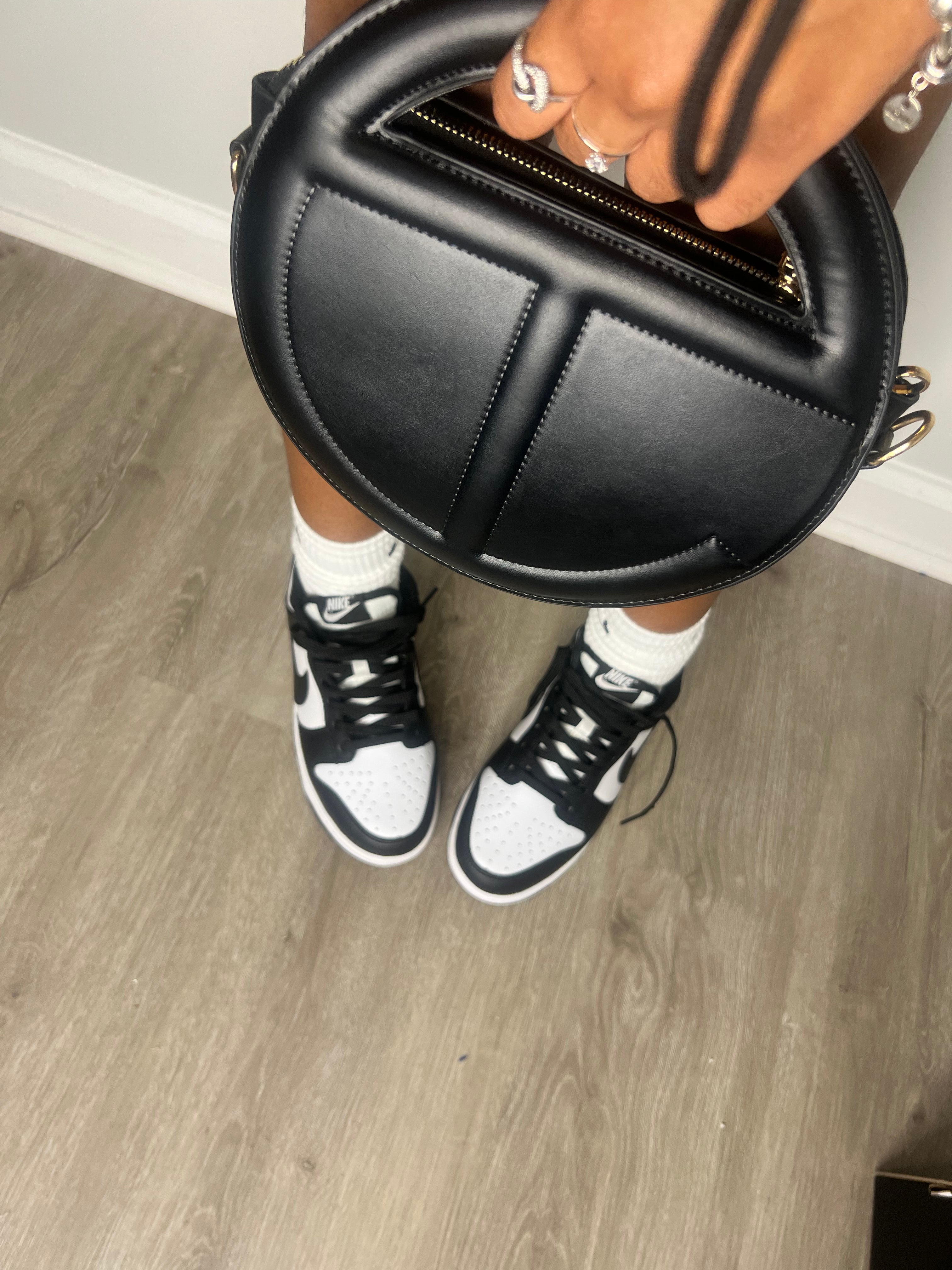 Nike Black and White Dunks Low with Telfar Bag Set